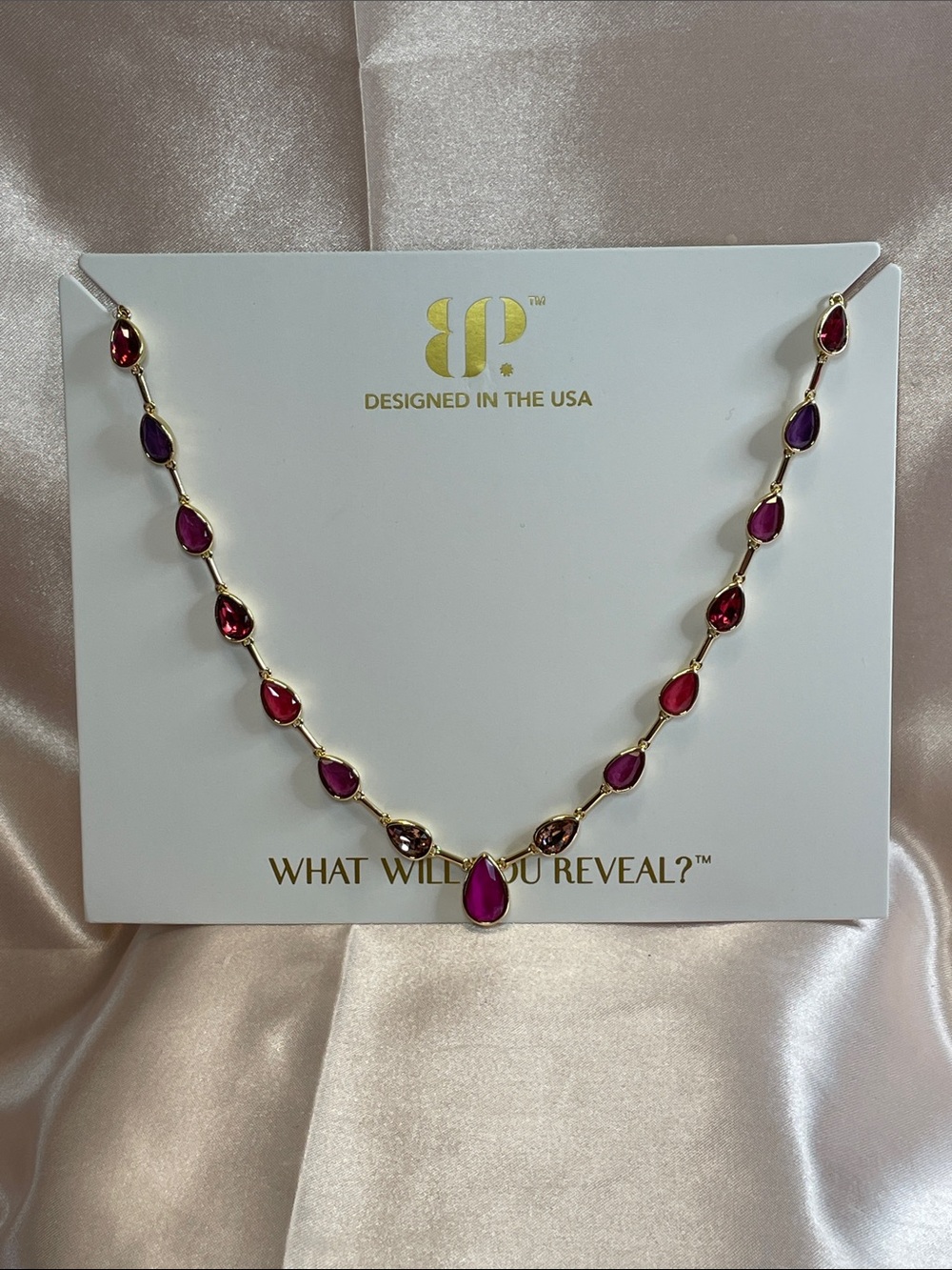 Bomb Party Summer Jewel Candy "Globe Trotter Necklace" Rio Heat Gold $148 MSRP
